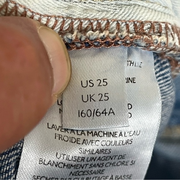 Women’s We The Free Light Wash Distressed Straight Leg Mom Jeans Size 25 - Picture 10 of 15